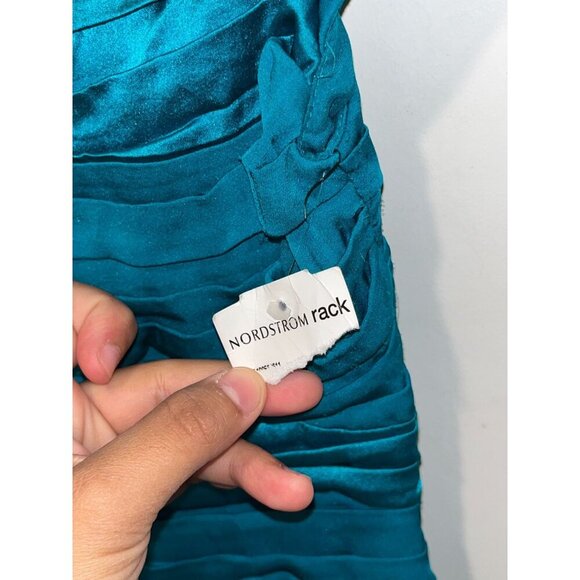 NWT Alice + Olivia Solei Teal Cap Sleeve  Off Shoulder Cocktail Women's Dress Si - Picture 6 of 11